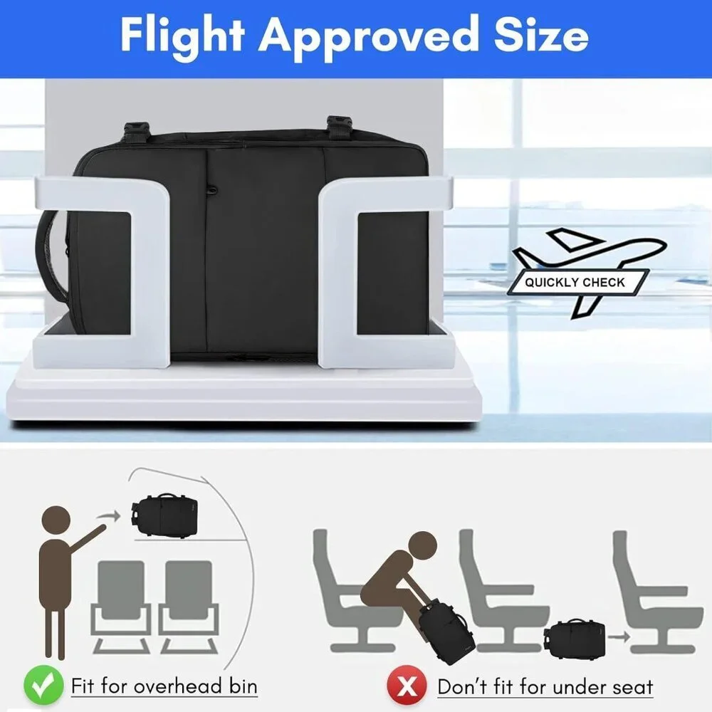 Travel Black Backpack for Women Carry On Laptop Bag USB Port Shoe Pouch TSA